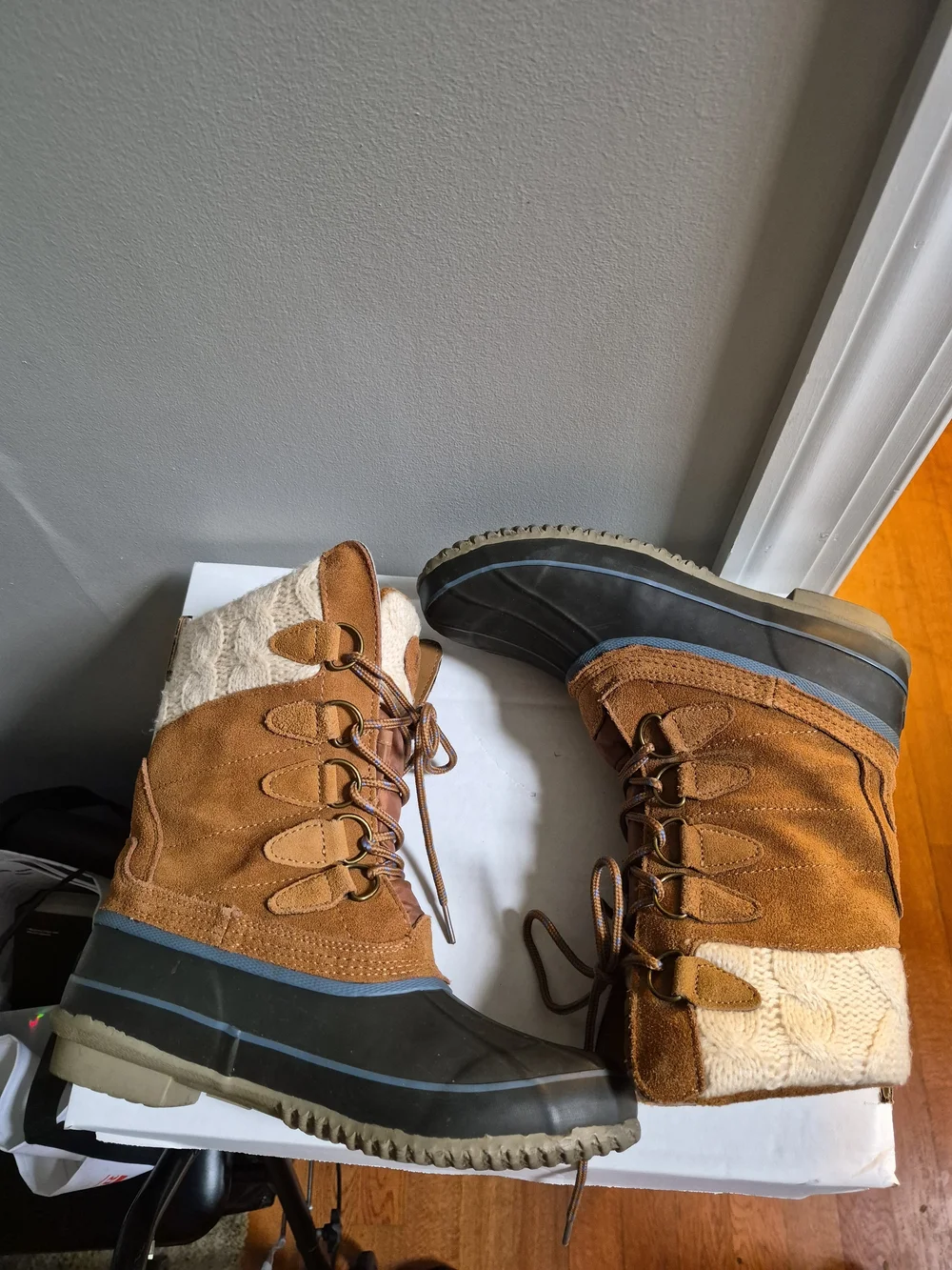 Khombu Brown Waterproof Duck Boots - Lace-Up Winter Boots Womens Cozy Waterproof